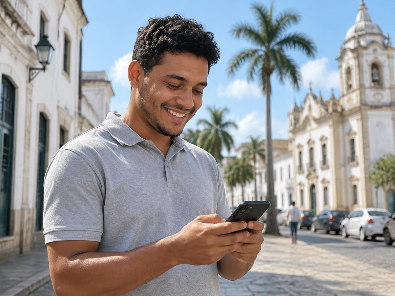 Cliente consultando crédito pelo celular